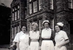 Mary Teale, 3rd left outside Aysgarth
